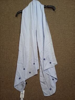 Carolyn Rowan 100% Silk Scarf Light Blue With Embroidery NWT $195.00
